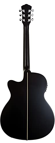 Washburn Electro Acoustic 6 String Guitar, Right, Striped Ebony (DFEACE)