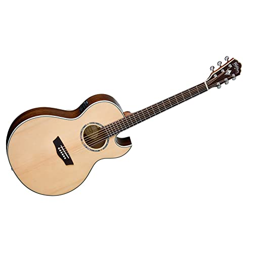 Washburn Festival Series 6 String Acoustic-Electric Guitar, Right, Natural (EA20SNB-O)