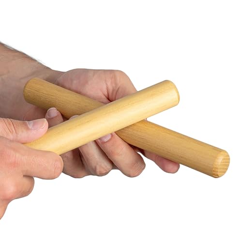 Sela Percussion 2-Tone Acacia Claves Pair, 3/4-Inch, (SE282)