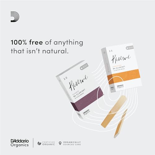 D'Addario Organic Reserve Bb Clarinet Reeds - Reeds for Clarinet - The First & Only Organic Reed