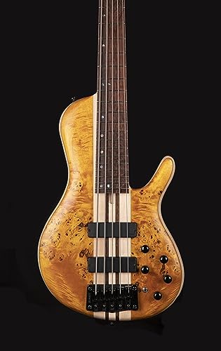 Cort Artisan Series A5 Plus 5 String Bass Guitar, Open Pore Amber (A5PLUSSCAOP)