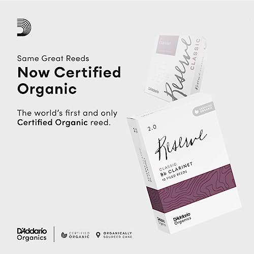 D'Addario Organic Reserve Bb Clarinet Reeds - Reeds for Clarinet - The First & Only Organic Reed