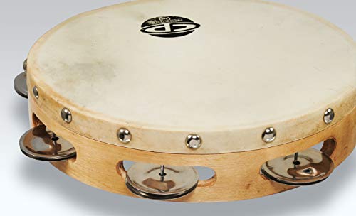Latin Percussion CP Handheld Single Row Headed Tambourine - Steel Jingles