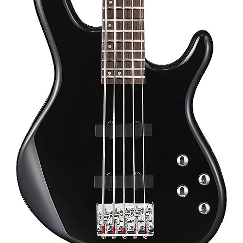 Cort ACTIONBASSVPLUSBK Action Bass V Plus 5 String Guitar, Black