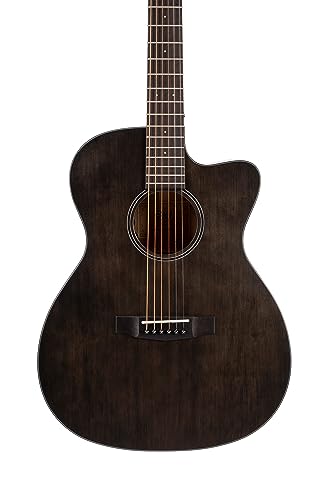 Cort 6 String Acoustic-Electric Guitar, Right, Open Pore Trans Black, Full (COREOCOPTB)
