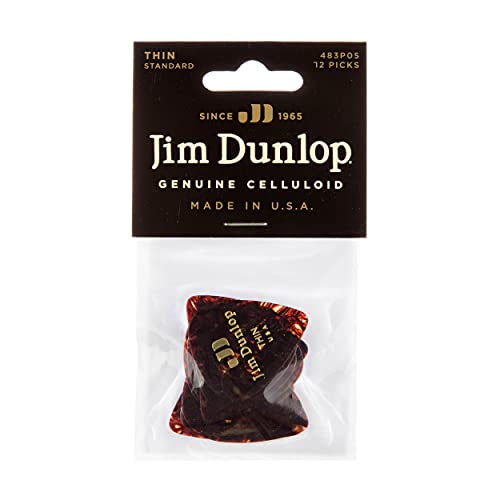 Dunlop Classic Celluloid Guitar Picks, 12-Pack