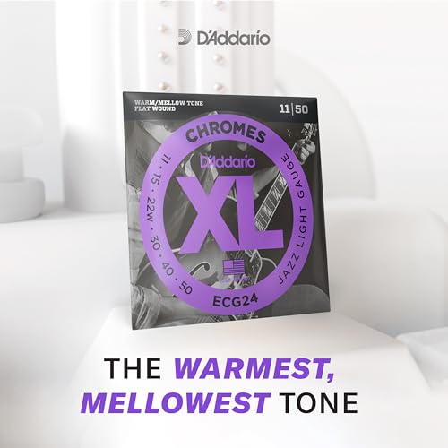 D'Addario XL Chromes Flat Wound Bass Guitar Strings - ECB80 - Long Scale - Super Light