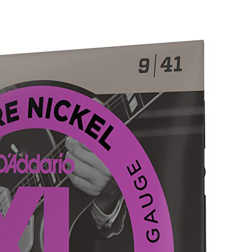 D'Addario Guitar Strings - XL Pure Nickel Electric Guitar Strings - Round Wound - Warm, Bright, Vintage Sound - EPN115 - Blues/Jazz Rock, 11-48