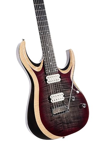 Cort 7 String Solid-Body Electric Guitar, Right, Lava Burst (X700DUALITYII-LVB)