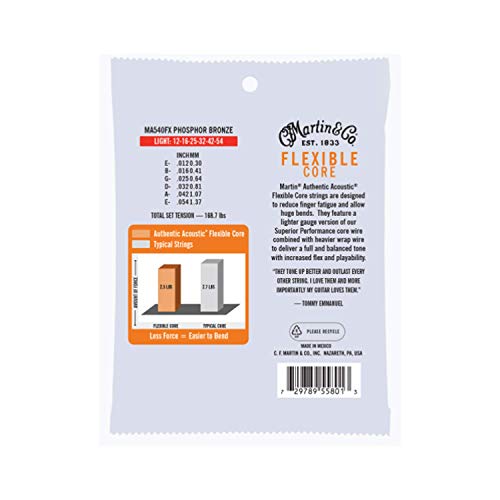 Authentic Acoustic Flexible Core Guitar Strings Phosphor Bronze