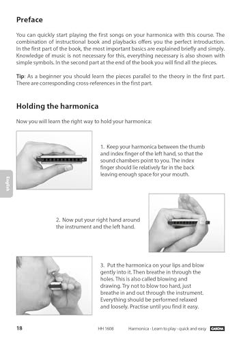 CASCHA HH 1610 DE Professional Blues Harmonica Set with German Instructional Book Plus MP3-CD
