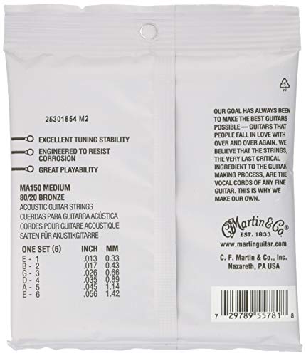 Martin Authentic Acoustic Guitar Strings, Superior Performance Extra Light,Broze