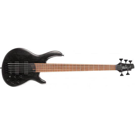 Cort 5 String Bass Guitar, Right, Open Pore Transparent Black, Full (B5ELEMENTOPTB)