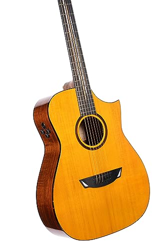 Cort 6 String Acoustic-Electric Guitar, Right, Natural Glossy, Full (LUXEII)