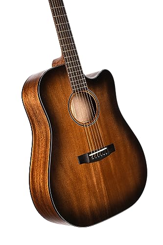 Cort 6 String Acoustic Guitar, Right, Open Pore Black Burst, Full (COREDCOPBB)