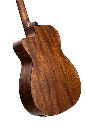 Cort 6 String Acoustic-Electric Guitar, Right, Open Pore Trans Black, Full (COREOCOPTB)