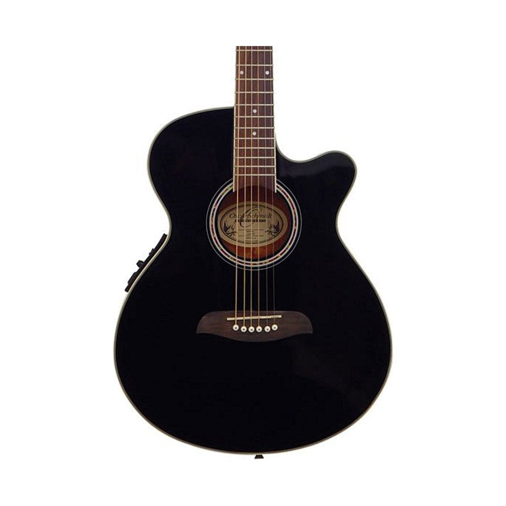 Oscar Schmidt 6 String Acoustic-Electric Guitar, Right, Black (OG8CEB-A-U)