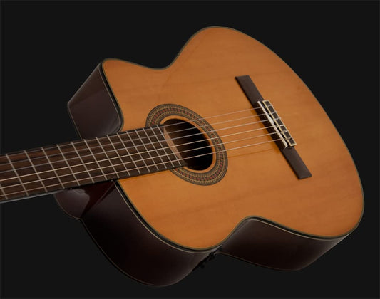 Washburn Classical 6 String Acoustic-Electric Guitar, Right, Natural (C64SCE-A)