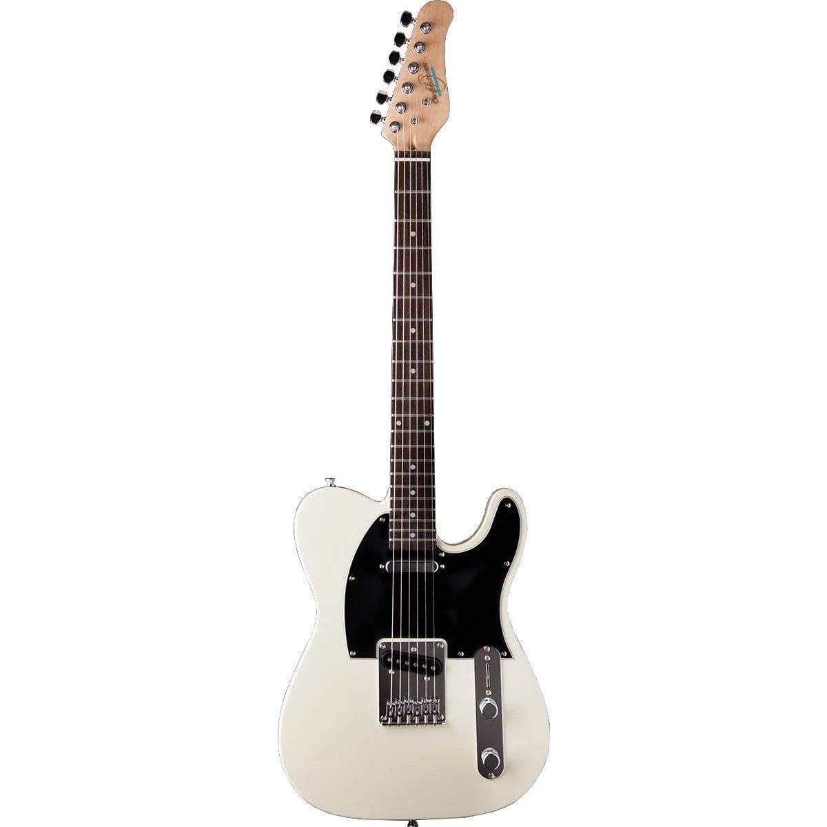 Oscar Schmidt 6 String Electric Guitar Pack, Right, Ivory White (OS-LT-IV-MF-A)