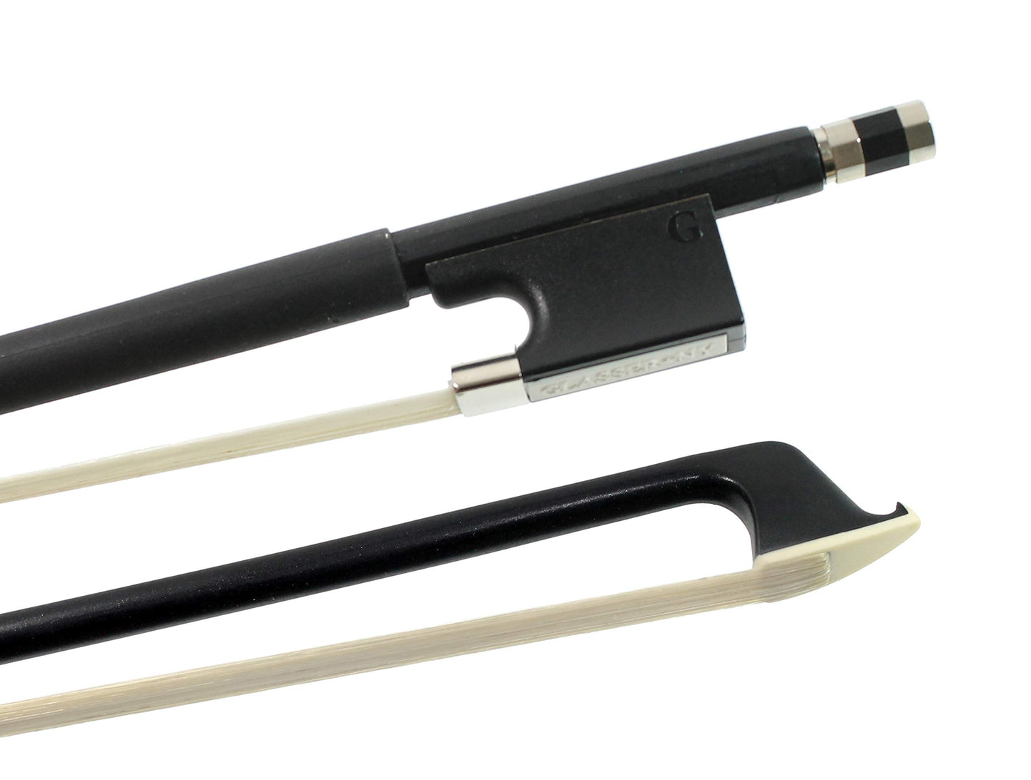 VIOLIN BOW FIBERGLASS HALF-LINED FROG LEATHERETTE GRIP - 1/2