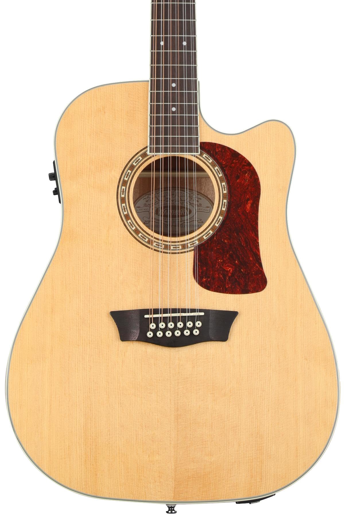 Washburn HD10SCE12-O Heritage 10 Series Acoustic Cutaway Guitar, Natural