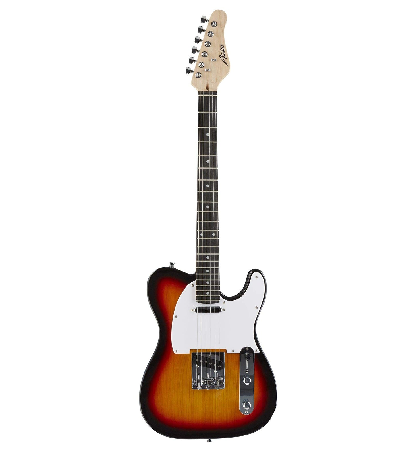 Austin Guitars Electric 6 String Acoustic Bass Guitar, Right, White (ATC200SB Sunburst)