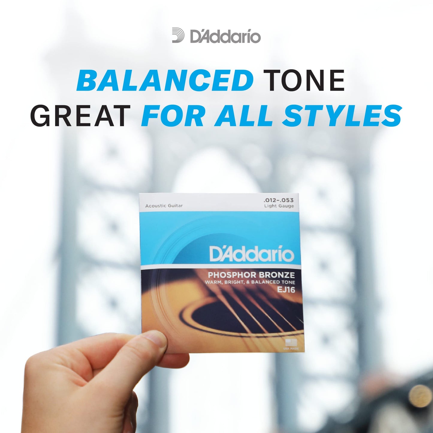 D'Addario Guitar Strings - Phosphor Bronze Acoustic Guitar Strings