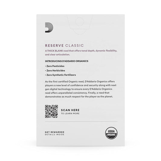 D'Addario Organic Reserve Evolution Bb Clarinet Reeds - Reeds for Clarinet - Individually Sealed - 2.5 Strength, 10 Pack