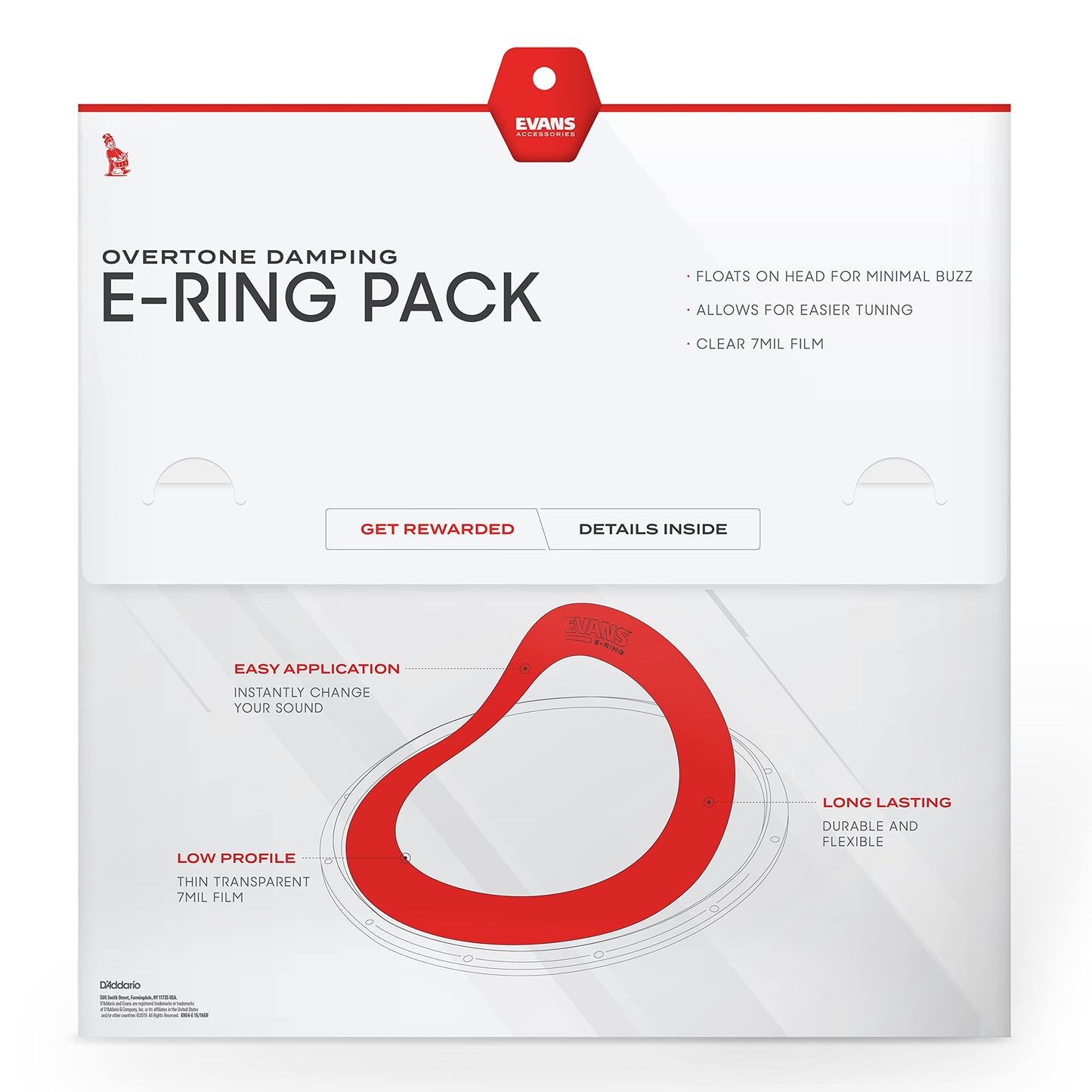 Evans 1 Inch E-Ring 10 Pack
