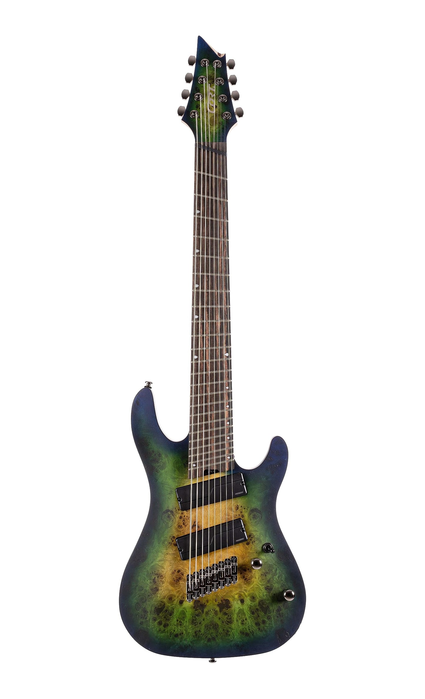 Cort KX Series 508 Multi-Scale 8-String Electric Guitar, Mariana Blue Burst Finish