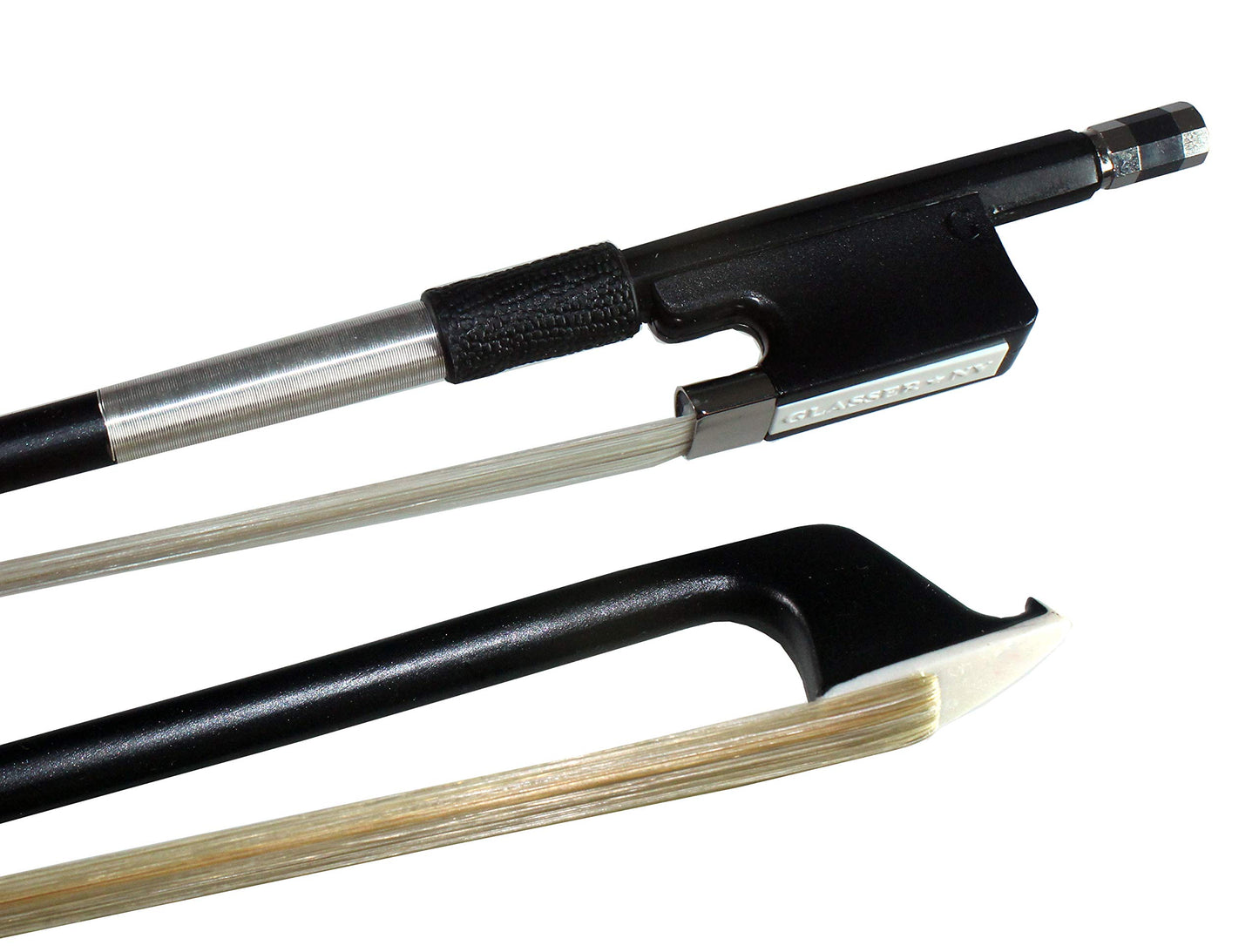 VIOLA BOW FIBERGLASS HALF-LINED FROG LEATHERETTE GRIP - 1/2