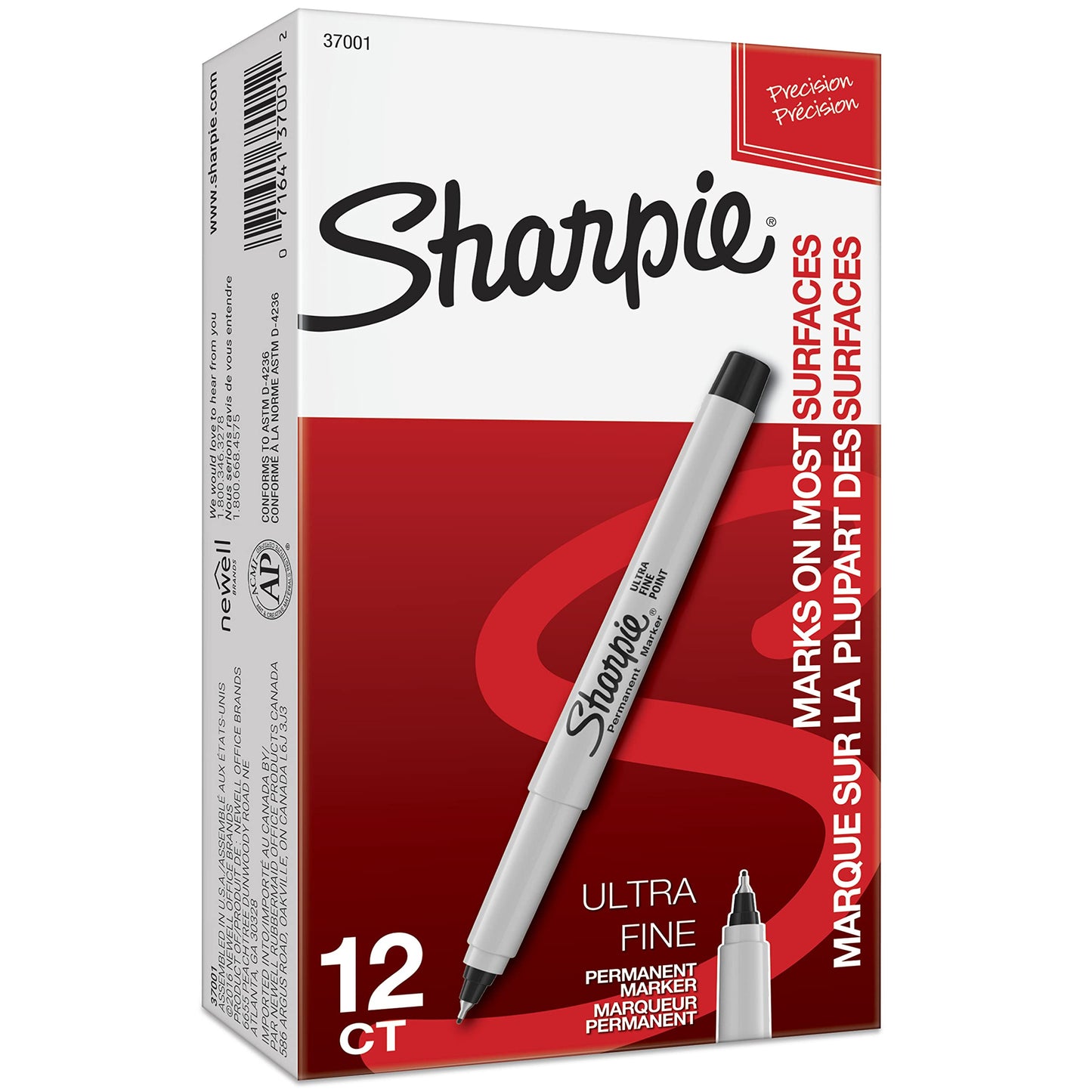 SHARPIE Permanent Markers, Ultra Fine Point, 12 Count