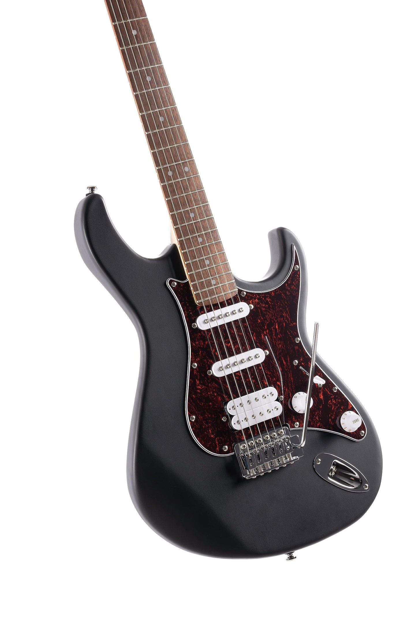 Cort 6 String Solid-Body Electric Guitar, Right, Open Pore Black, Full (G110OPBK)