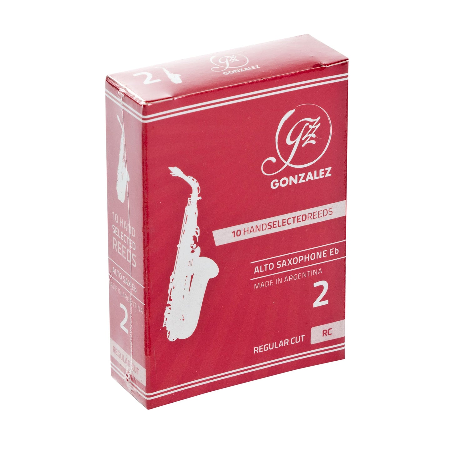 Gonzalez Reeds Cane Reeds for Alto Saxophone, Strength 2.0-10-pack