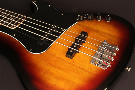 Cort GB34JJ 4-String Electric Bass, JJ Pickups, 3 Tone Sunburst