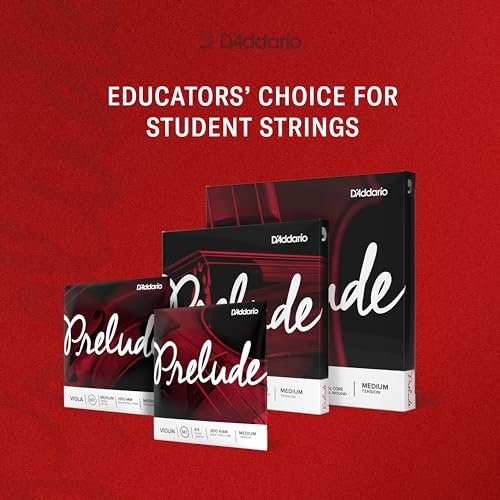 D’Addario Prelude Violin String Set, 1/4 Scale Medium Tension – J810 1/4M - Solid Steel Core, Warm Tone, Economical and Durable – Educator’s Choice for Student Strings – 1 Set