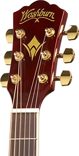 Washburn WD100DL Dreadnought Mahogany Acoustic Guitar Transparent Wine Red