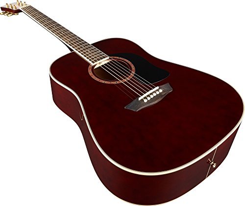 Washburn WD100DL Dreadnought Mahogany Acoustic Guitar Transparent Wine Red