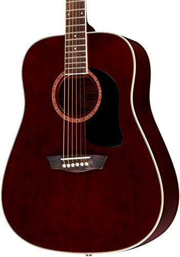Washburn WD100DL Dreadnought Mahogany Acoustic Guitar Transparent Wine Red