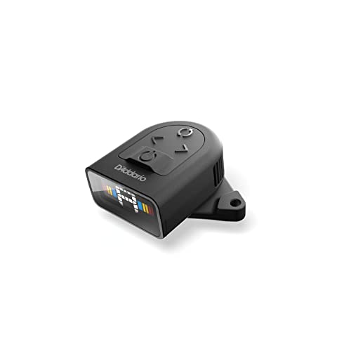 D'Addario Guitar Tuner - Micro Headstock Rechargeable Tuner - Tuner for Acoustic Guitar, Electric Guitar, Bass Guitar