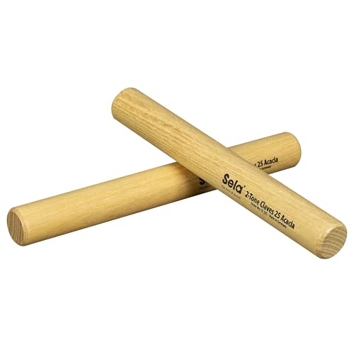 Sela Percussion 2-Tone Acacia Claves Pair, 1-Inch (SE285)