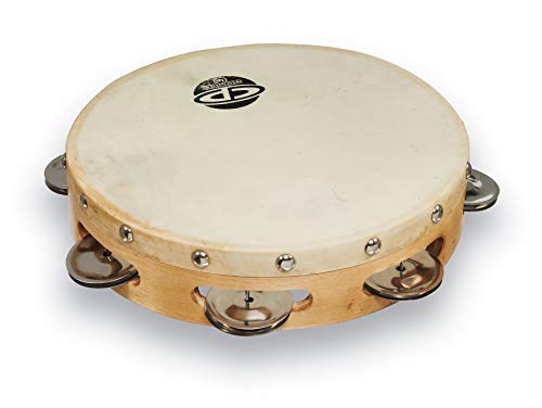 Latin Percussion CP Handheld Single Row Headed Tambourine - Steel Jingles