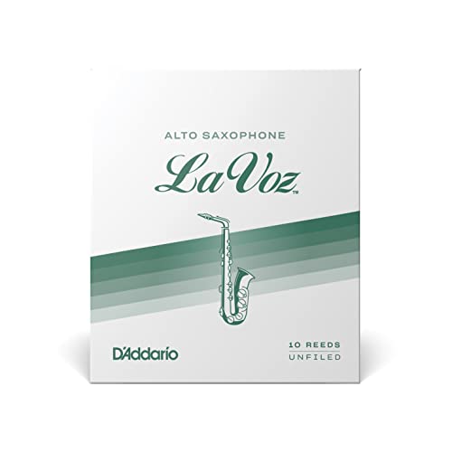 D'Addario La Voz Alto Sax Reeds - Alto Saxophone Reeds - RJC10MD - Unfiled Cut - Medium - 10-Pack