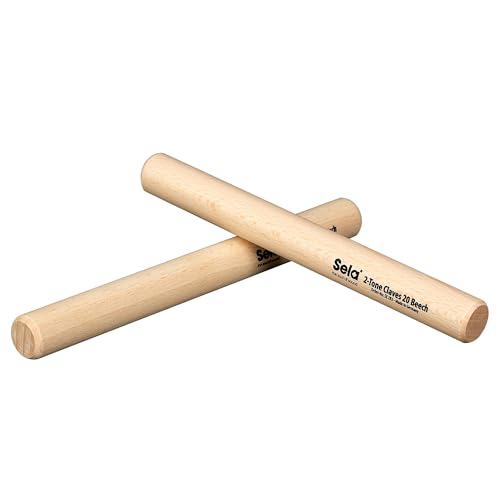Sela Percussion 2-Tone Beech Claves Pair, 3/4-Inch (SE283)