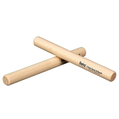 Sela Percussion 2-Tone Beech Claves Pair, 3/4-Inch (SE283)