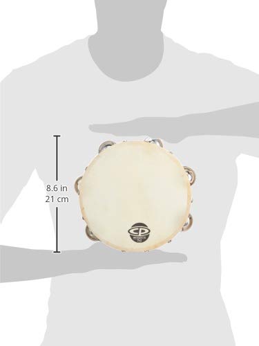 Latin Percussion CP Handheld Single Row Headed Tambourine - Steel Jingles