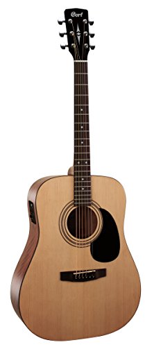 Cort AD810E BKS Standard Series Acoustic Electric Dreadnought Guitar, Black Satin