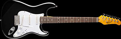 Oscar Schmidt OS-30-BK-A Double Cutaway 3/4 Size Electric Guitar, Black
