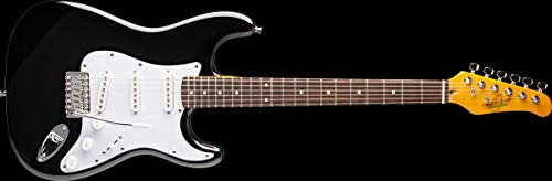 Oscar Schmidt OS-30-BK-A Double Cutaway 3/4 Size Electric Guitar, Black