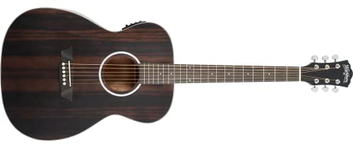 Washburn 6 String Acoustic-Electric Guitar, Right, Striped Ebony (DFEFE)